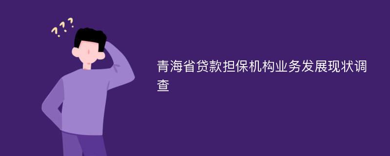 青海省贷款担保机构业务发展现状调查