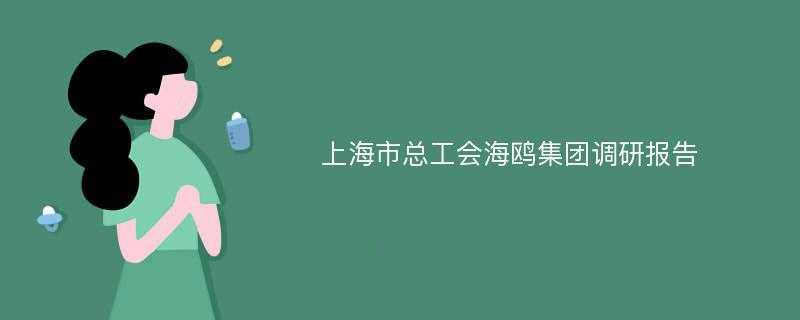 上海市总工会海鸥集团调研报告